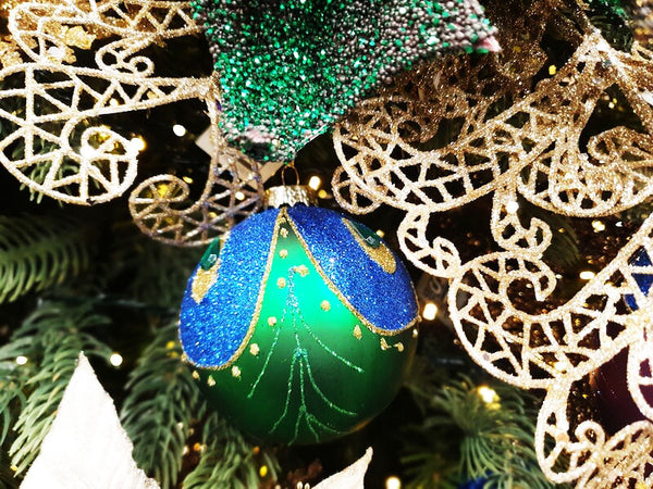 Kurt Adler Glittered Peacock Ornaments Set of 2 - Digs N Gifts