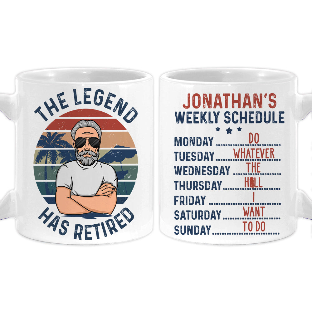 Personalized Gift For Dad Grandpa The Legend Has Retired Mug 33058 Primary Mockup