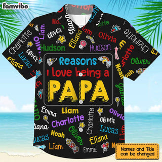 Personalized Gift for Grandpa Kids Name Word Art Hawaiian Set 33669 Primary Mockup
