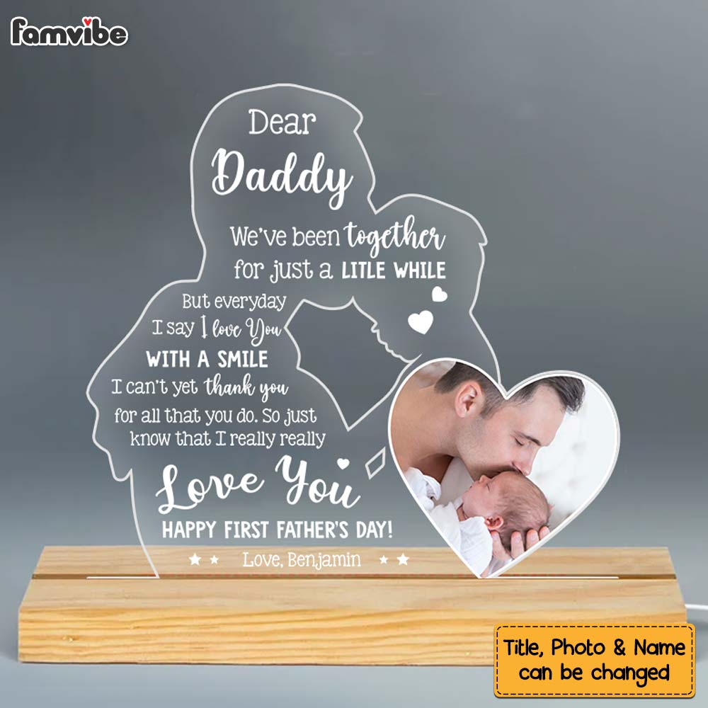 Personalized Gift For First Father's Day Thank You For All Plaque LED Lamp Night Light 32686 Primary Mockup
