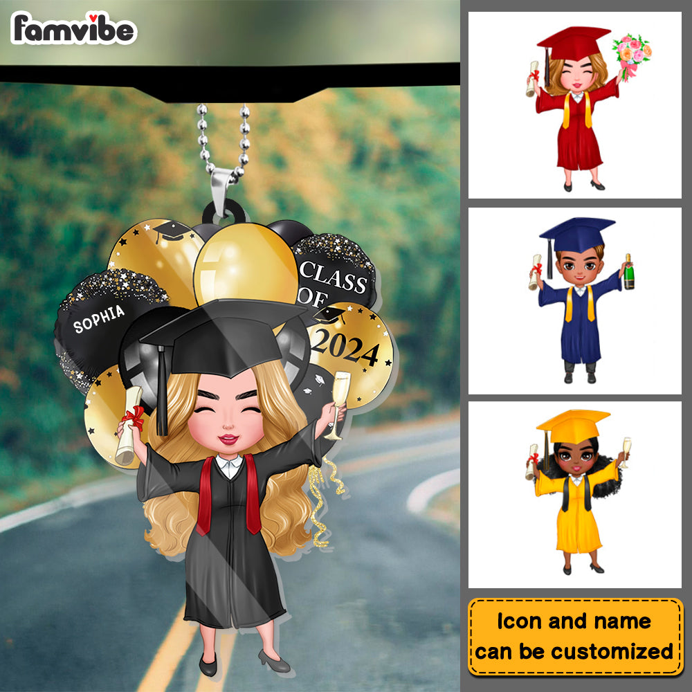 Personalized Graduation Gift Transparent Acrylic Car Ornament 32965 Primary Mockup