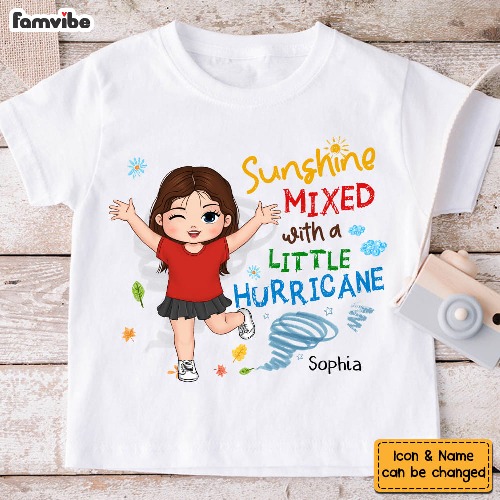 Personalized Sunshine Mixed With A Little Hurricane Kid T Shirt - Kid Hoodie - Kid Sweatshirt 33006 Mockup 2