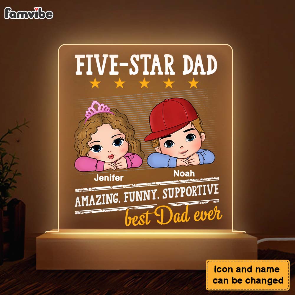 Personalized Gift For Dad Amazing Funny Supportive Plaque LED Lamp Night Light 33007 Primary Mockup