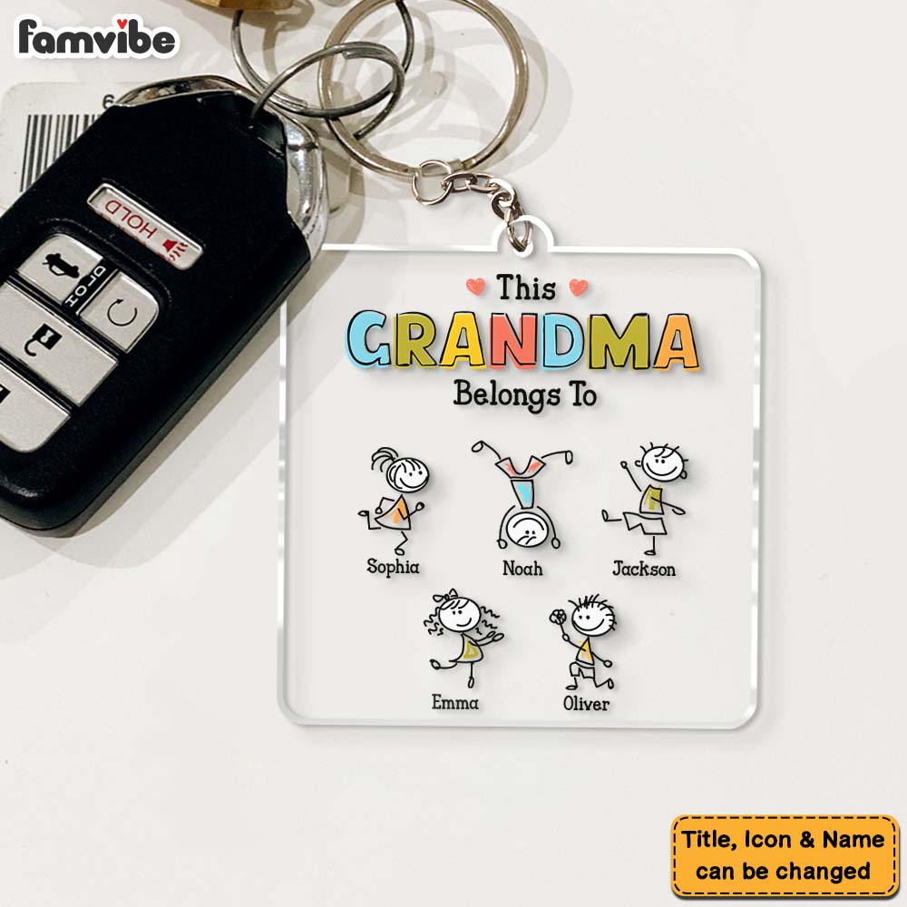 Personalized Gift For Grandma Belongs To Acrylic Keychain 33056 Primary Mockup