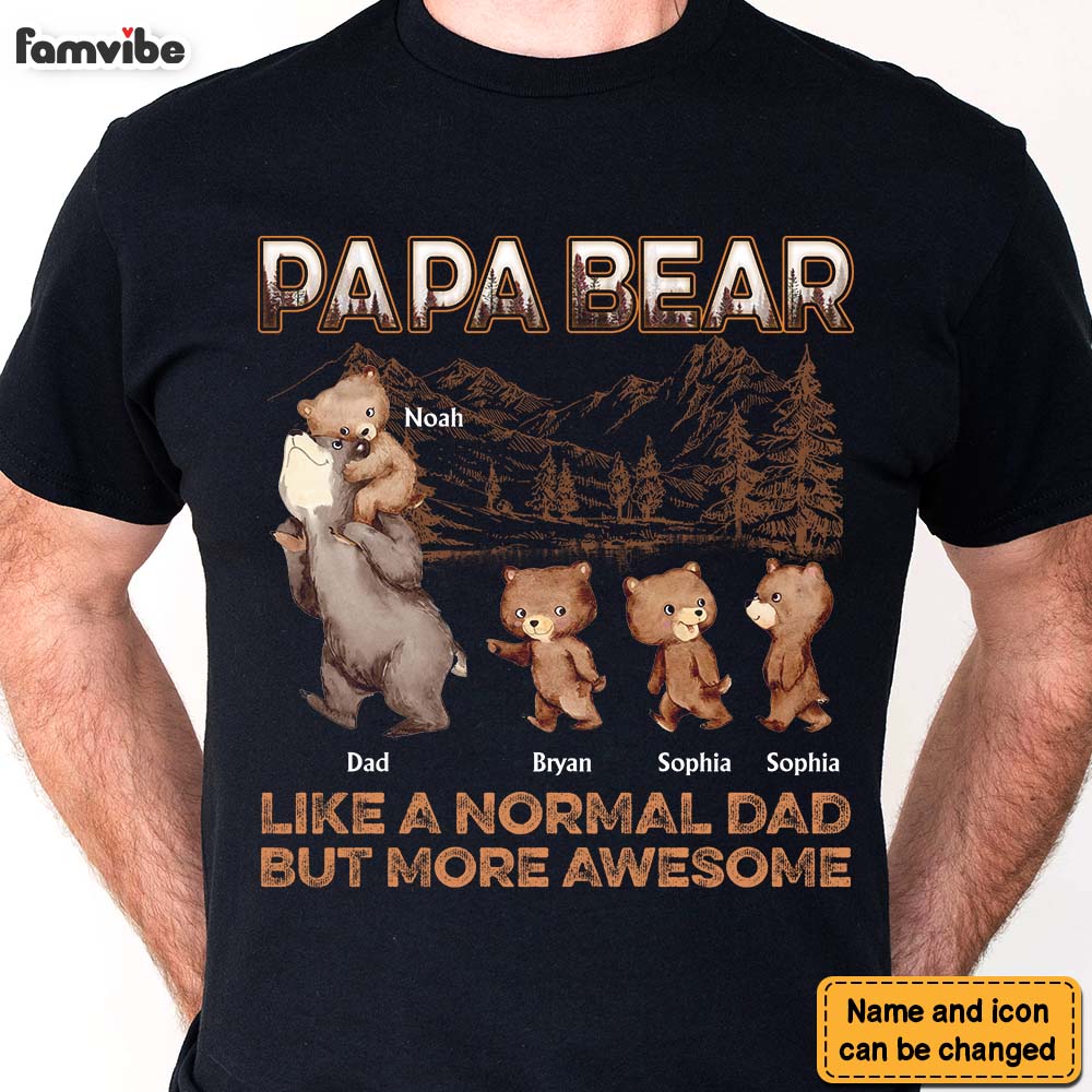 Personalized Gift For Dad Grandpa  Papa Bear Awesome Shirt Hoodie Sweatshirt 33144 Primary Mockup