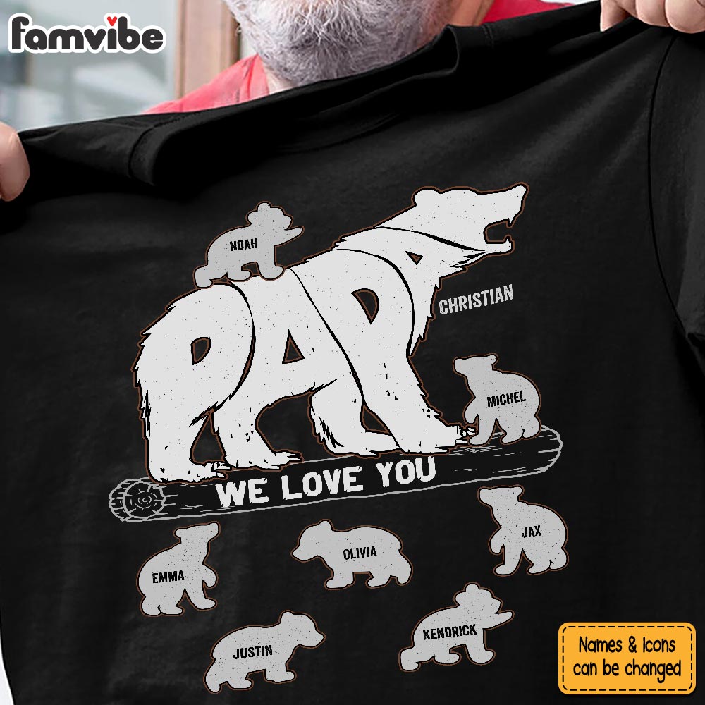 Personalized Gift For Grandpa Papa Bear Shirt Hoodie Sweatshirt 33231 Primary Mockup