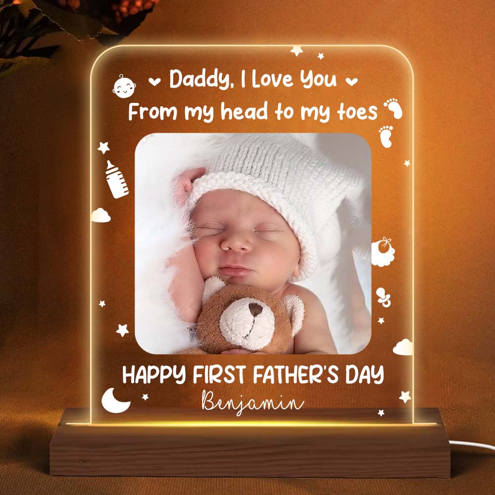 Personalized Gift for Dad Love Head to Toes Plaque LED Lamp Night Light 33233 Primary Mockup