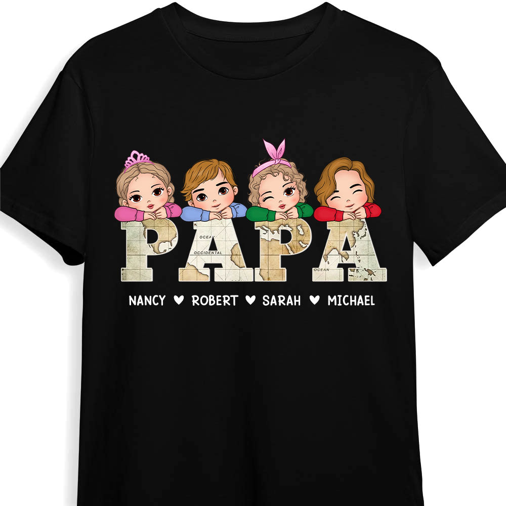 Personalized Gift For Papa and Dad Vintage Map Shirt Hoodie Sweatshirt 33245 Primary Mockup