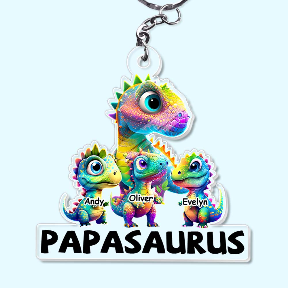 Personalized Gift For Papasaurus Acrylic Keychain 33250 Primary Mockup