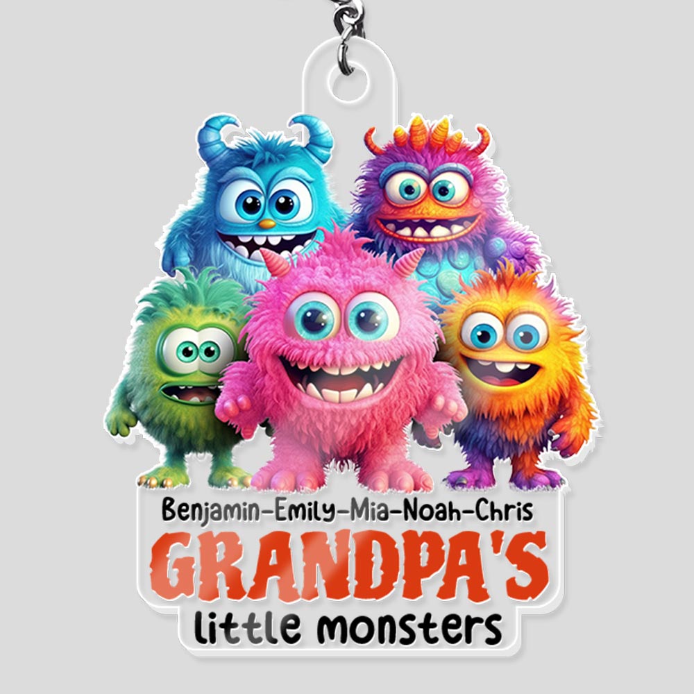 Personalized Gift For Grandpa Monsters Acrylic Keychain 33253 Primary Mockup