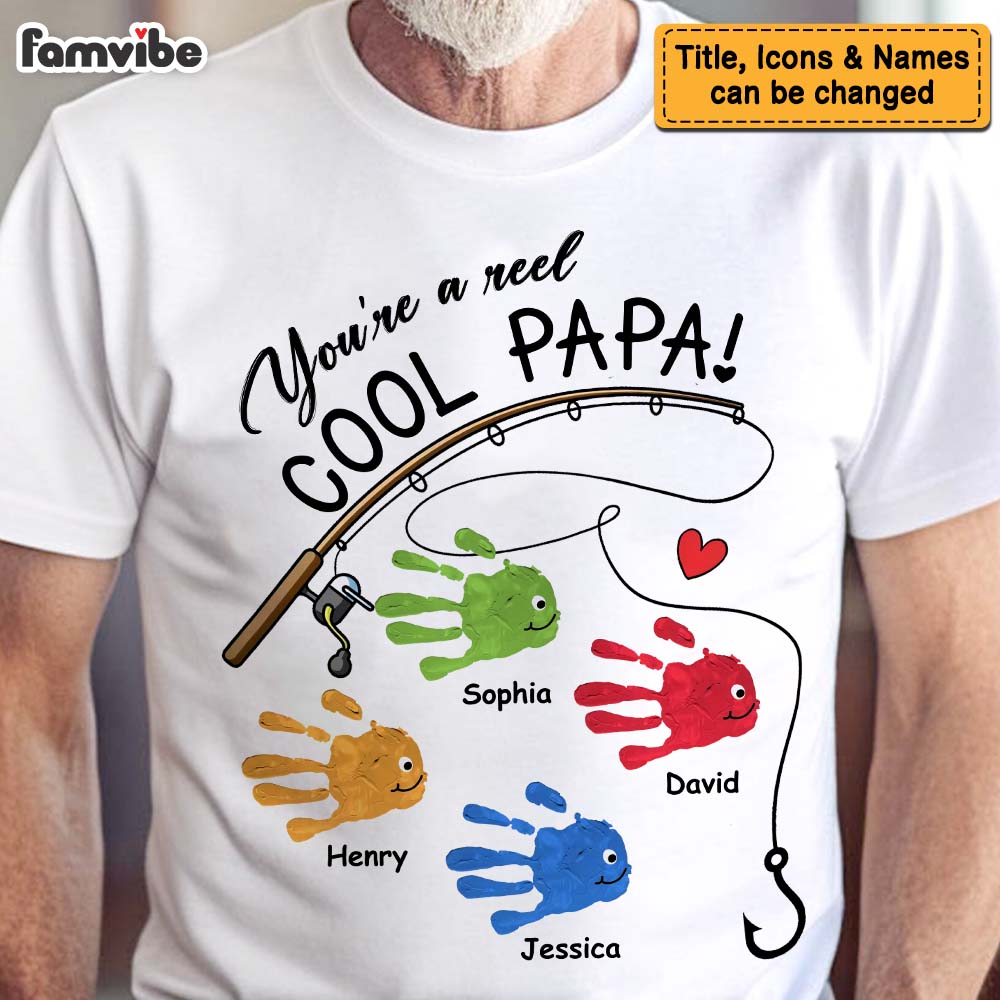 Personalized Reel Cool Papa Hands Down Shirt Hoodie Sweatshirt 33274 Primary Mockup