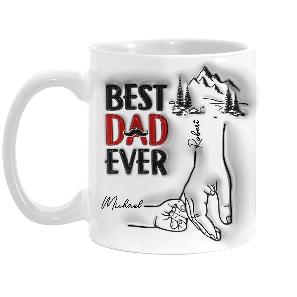 Personalized Gift For Dad Holding Hand 3D Inflated Print Mug 33282 Primary Mockup