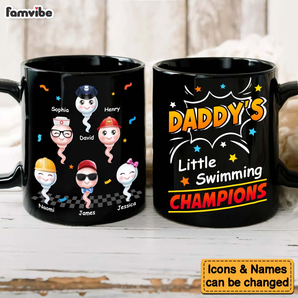 Personalized For Daddy Little Swimming Champions Mug 33288 Primary Mockup