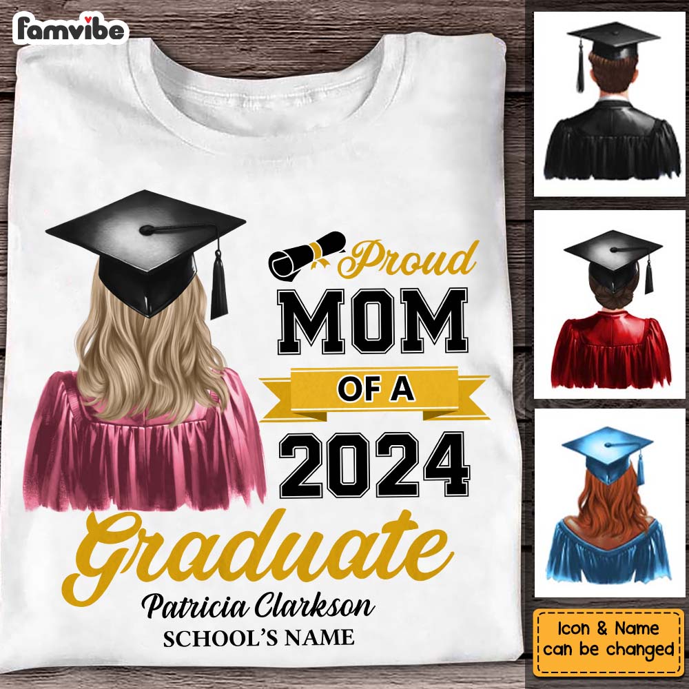 Personalized Gift For Mom Proud Mom Of A 2024 Graduate Shirt - Hoodie - Sweatshirt 33289