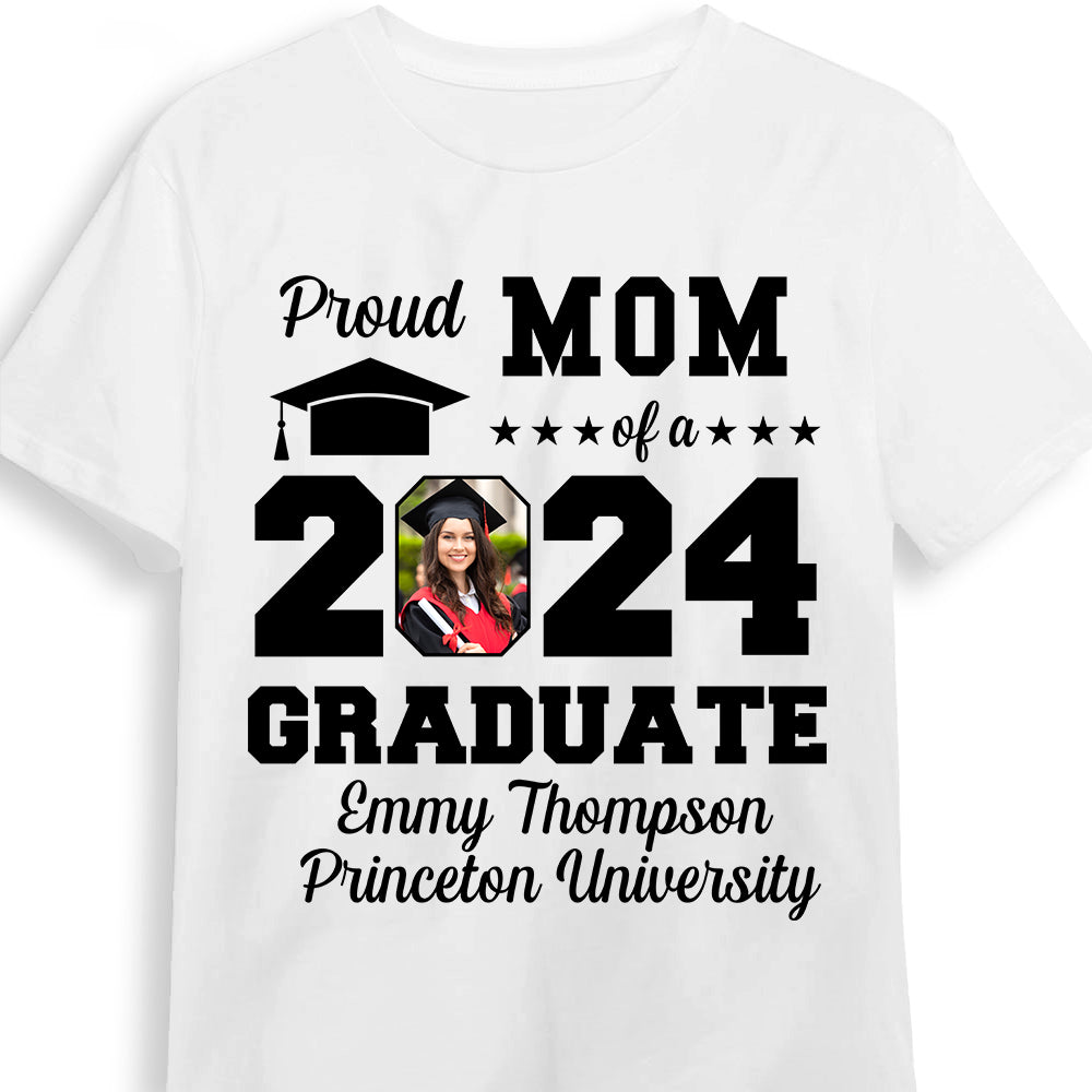 Personalized Photo Proud Mom Of A Graduate Shirt Hoodie Sweatshirt 33302 Primary Mockup
