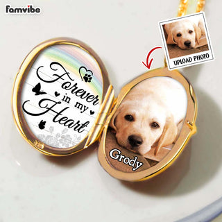 Personalized Memorial Custom Photo You Would Have Lived Forever Oval Locket Necklace 36486 Primary Mockup