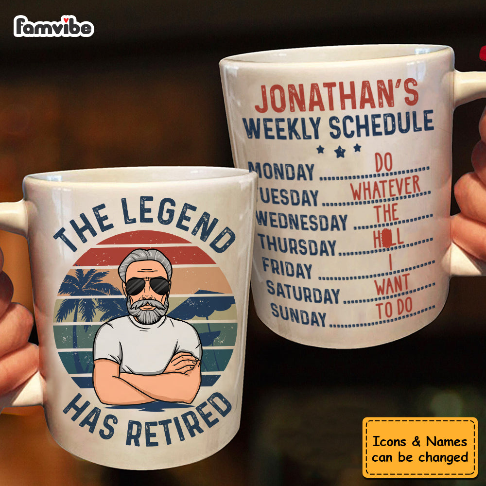 Personalized Gift For Dad Grandpa The Legend Has Retired Mug 33058 Primary Mockup