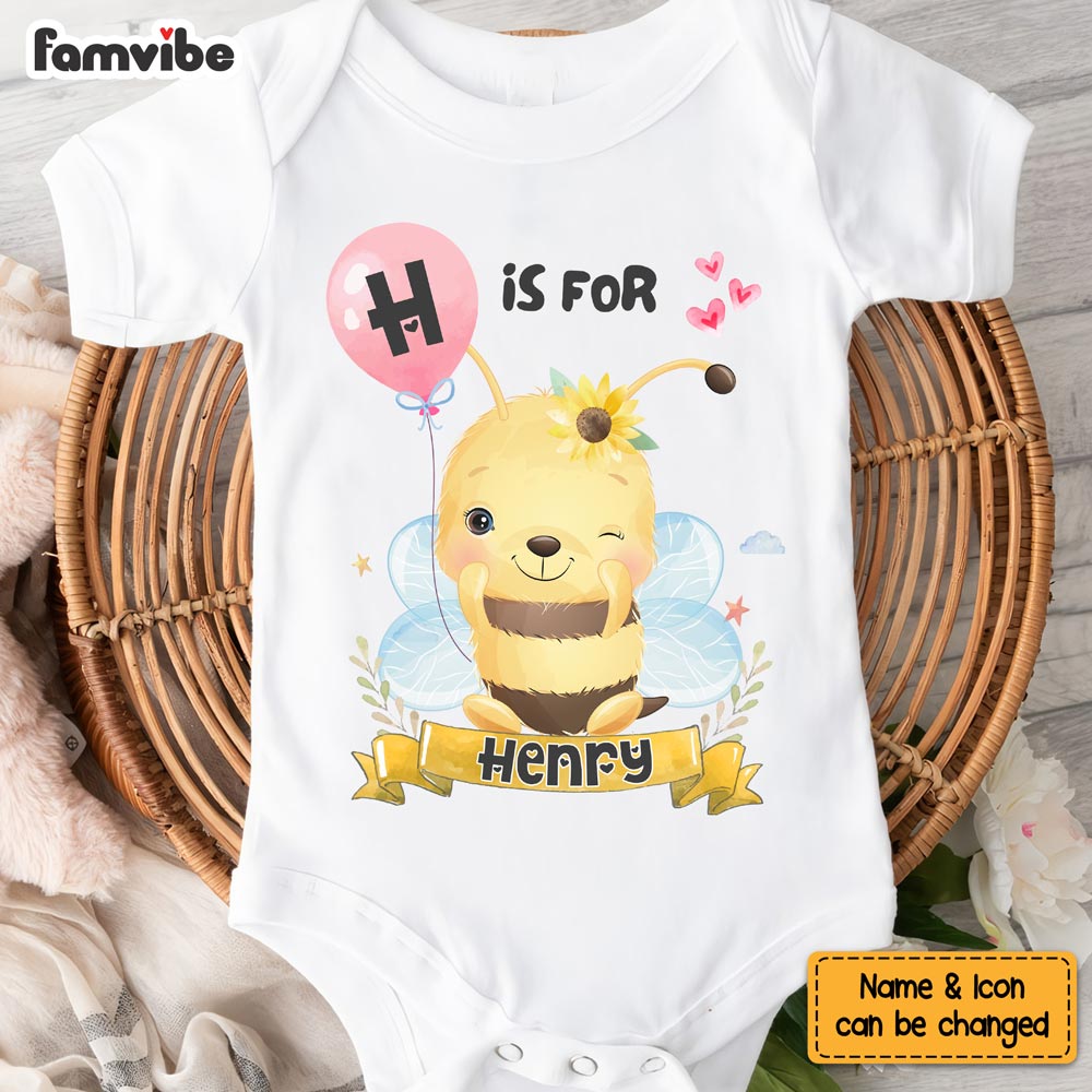 Personalized Gift For Baby First Alphabet Name Baby Onesie 32029