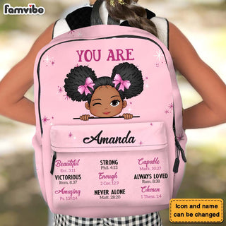 Personalized Gift For Kid Girl You Are Bible Verses School Bag 35042