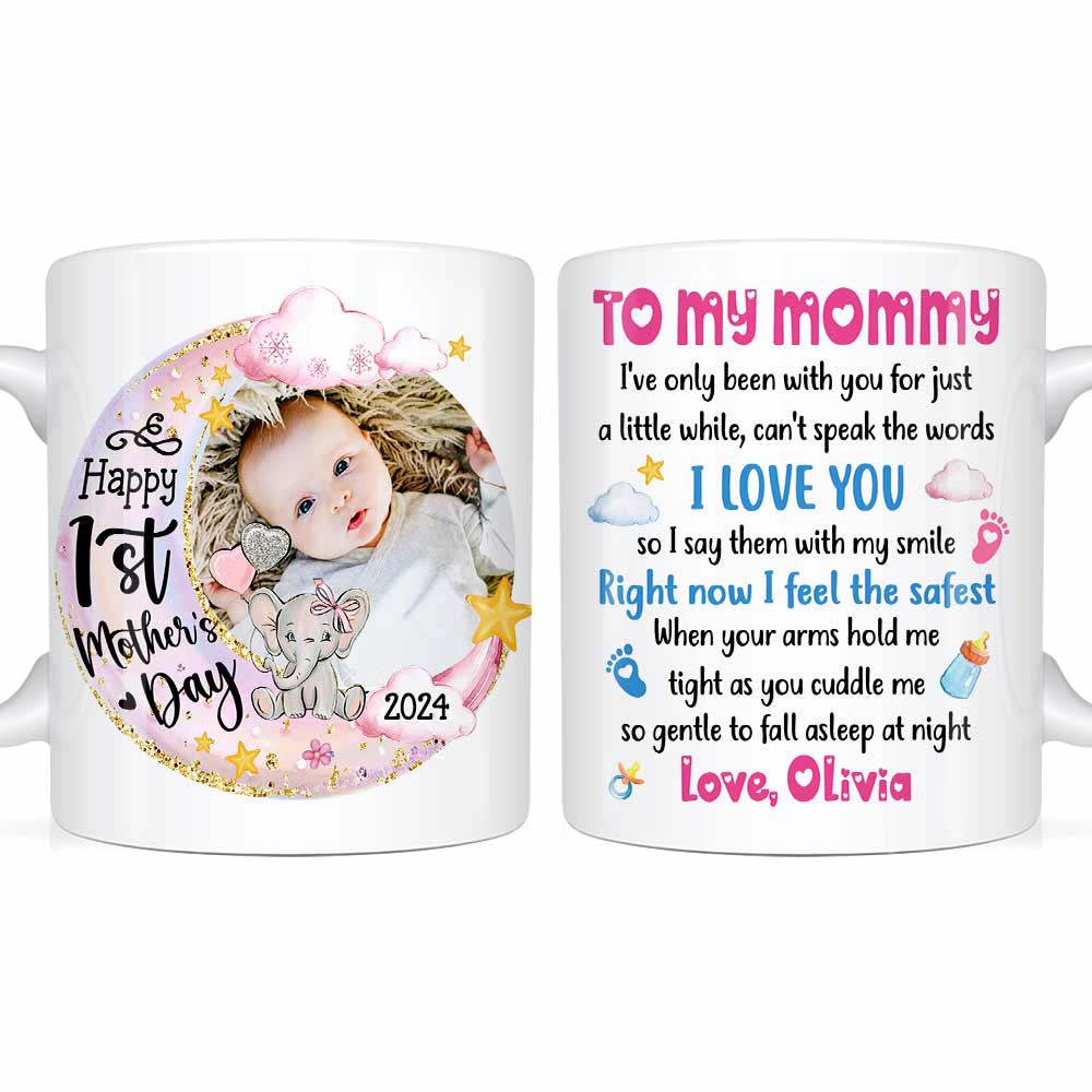 Personalized First Mother's Day Gift For Mom Elephant Mug 23238