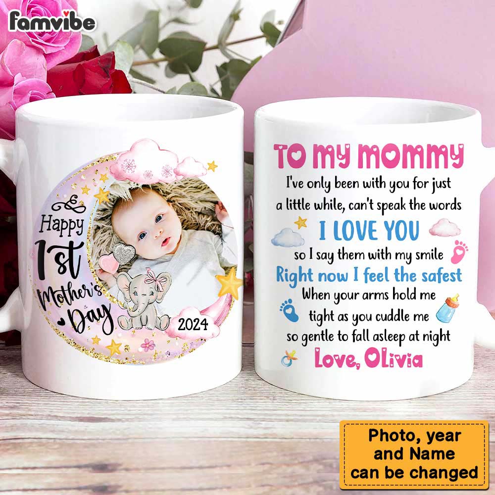 Personalized First Mother's Day Gift For Mom Elephant Mug 23238