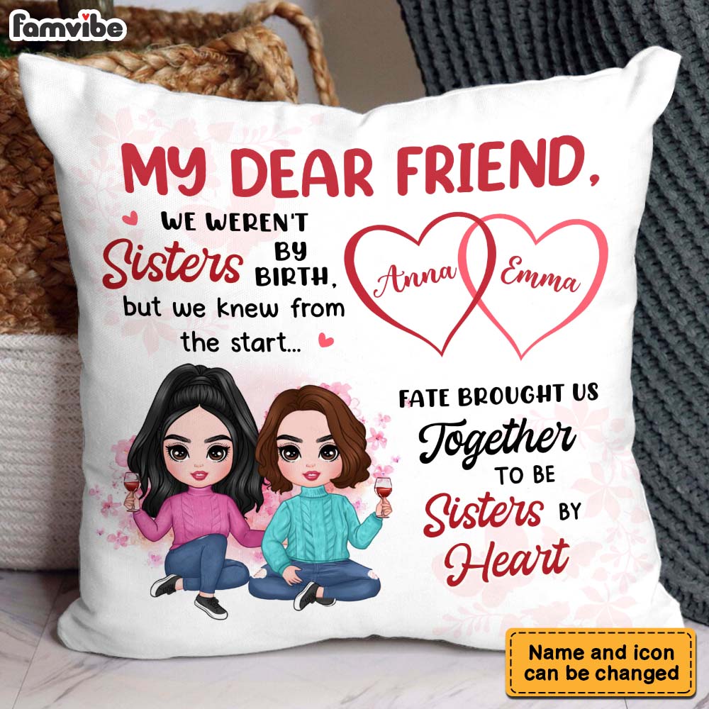 Personalized My Friend Sisters By Heart Pillow NB291 23O28