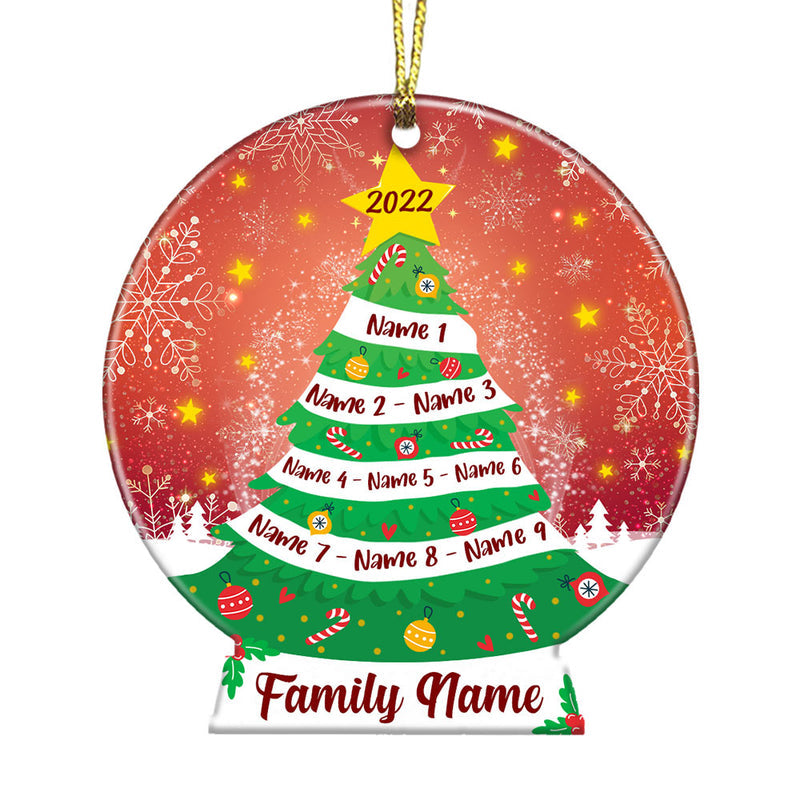 Personalized Christmas Family Tree Snow Globe Ornament OB302 26O36