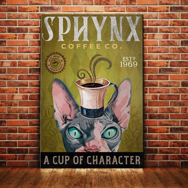 Sphynx Cat Coffee Company Canvas MR1003 90O53