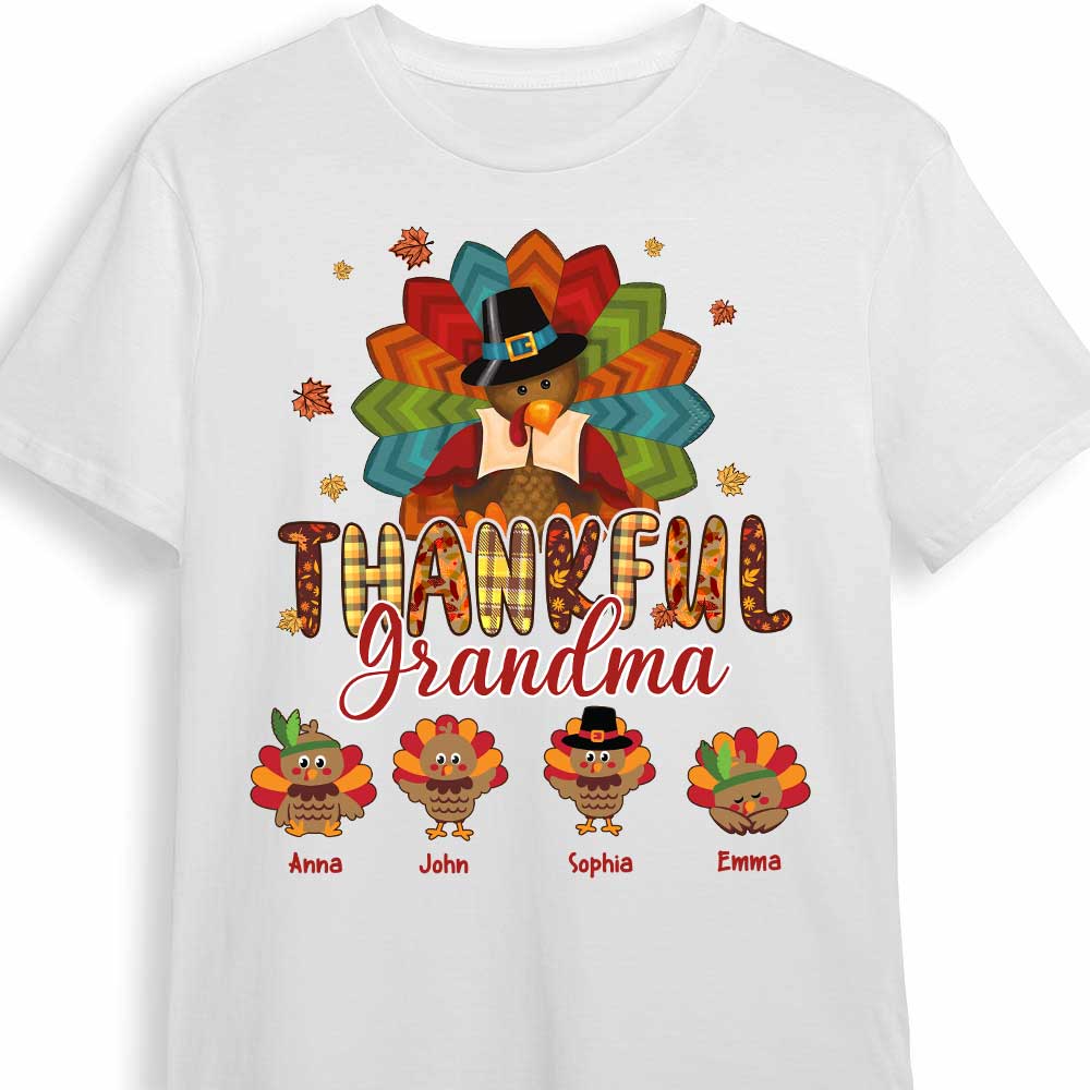 Personalized Thankful Grandma Thanksgiving Turkey Shirt OB83 58O34 Primary Mockup