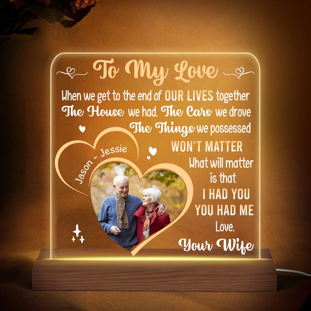 Personalized Couple Gift We Have Each Other Plaque LED Lamp Night Light 31382 Primary Mockup