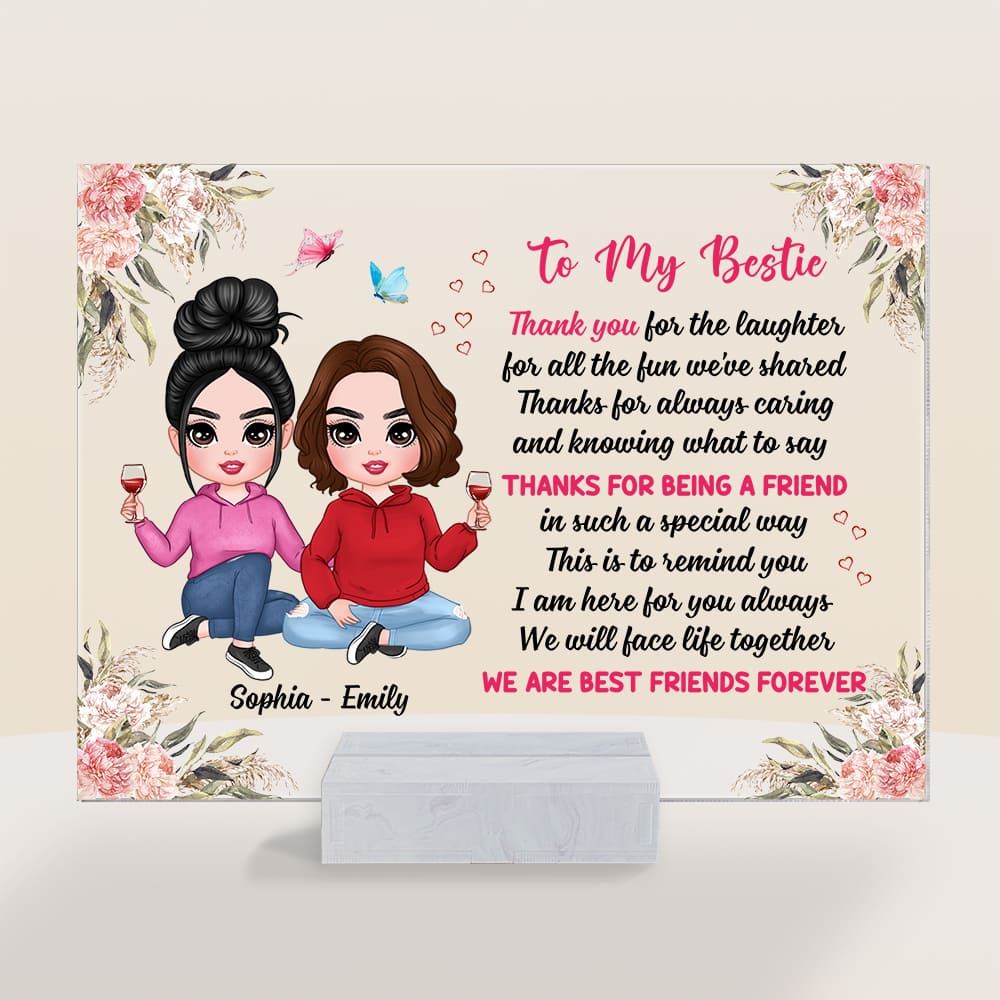 Personalized Friendship Sisters To My Friend Thank You For The Laughter Keepsake Acrylic Plaque 22612 Primary Mockup
