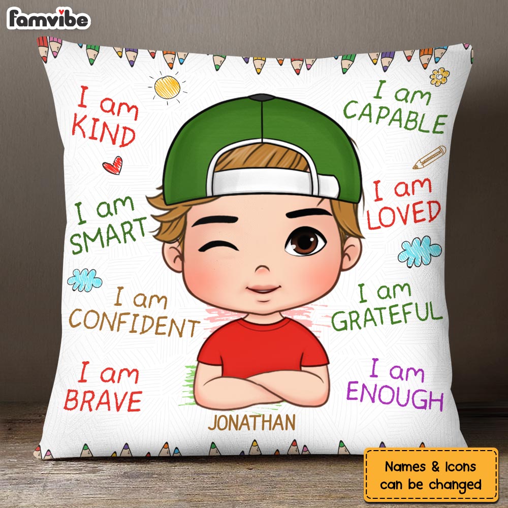 Personalized Gift For Grandson I Am Kind Pillow 23802 Primary Mockup