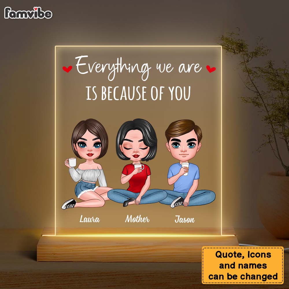 Personalized  Mom Everything We Are Plaque LED Lamp Night Light 23911 Primary Mockup