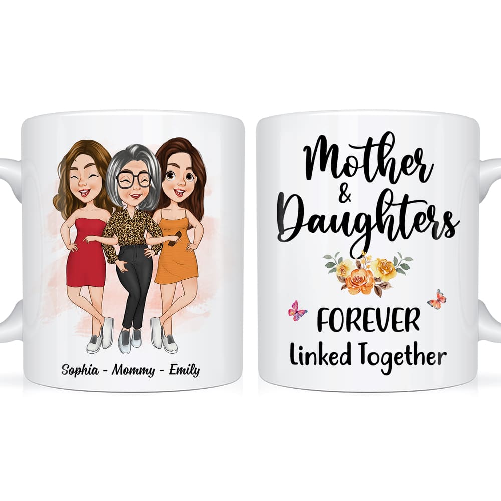 Personalized Gift For Mom Daughter Forever Linked Together Mug 24387 Primary Mockup