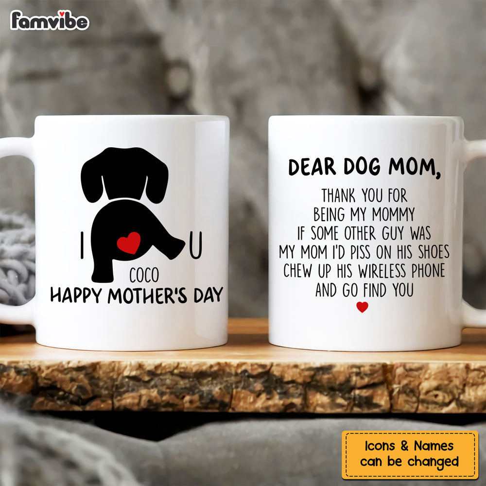 Personalized Gift for Dog Mom I Heart U Mug 24408 Primary Mockup