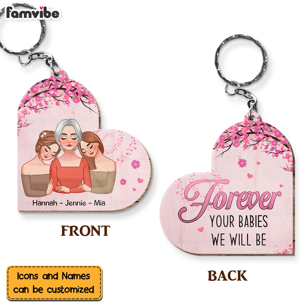 Personalized Forever Your Babies Wood Keychain 24993 Primary Mockup