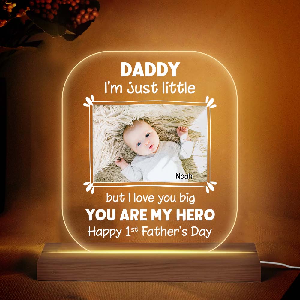 Personalized Gift For New Daddy You Are My Hero Plaque LED Lamp Night Light 25000 Primary Mockup
