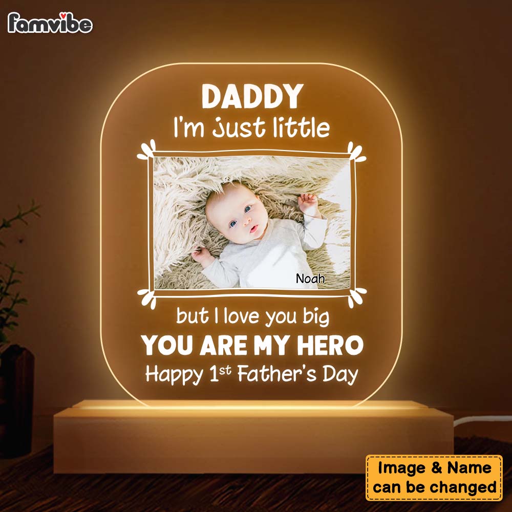 Personalized Gift For New Daddy You Are My Hero Plaque LED Lamp Night Light 25000 Primary Mockup