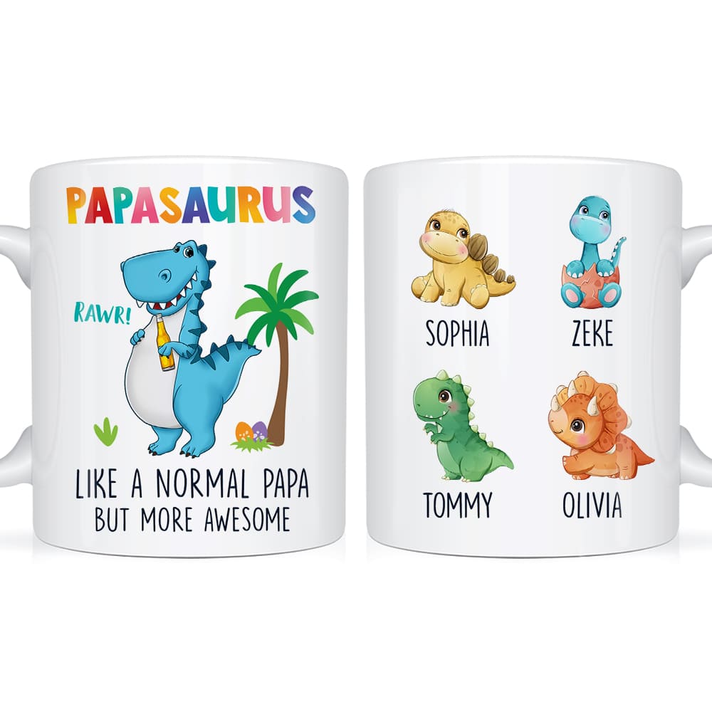 Personalized Gift For Papasaurus More Awesome Mug 25188 Primary Mockup