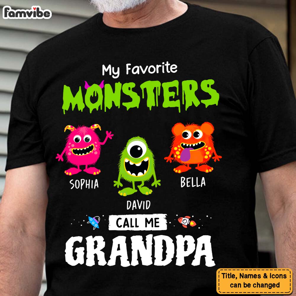 Personalized My Favorite Little Monsters Call Me Grandpa Shirt Hoodie Sweatshirt 25669 Primary Mockup