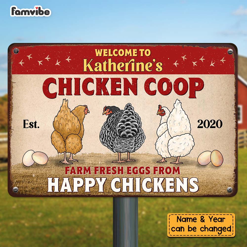 Personalized Gift For Farm Chicken Coop Metal Sign 26298 Primary Mockup