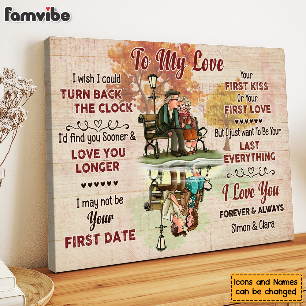 Personalized Gift for Old Couple I Wish I Could Turn Back The Clock Canvas 26524 Primary Mockup