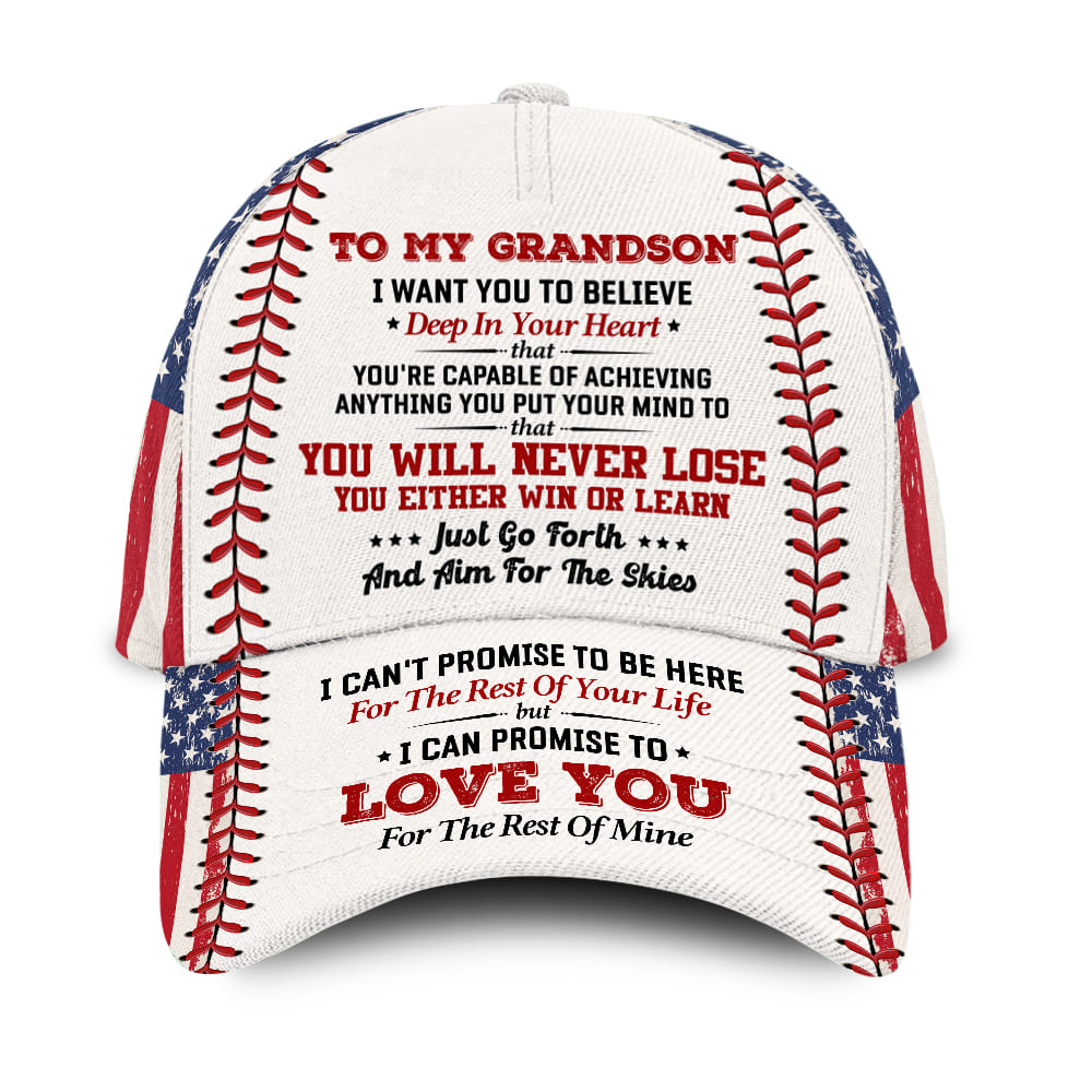 Personalized Gift For Grandson You Will Never Lose Baseball Cap 26835 Primary Mockup