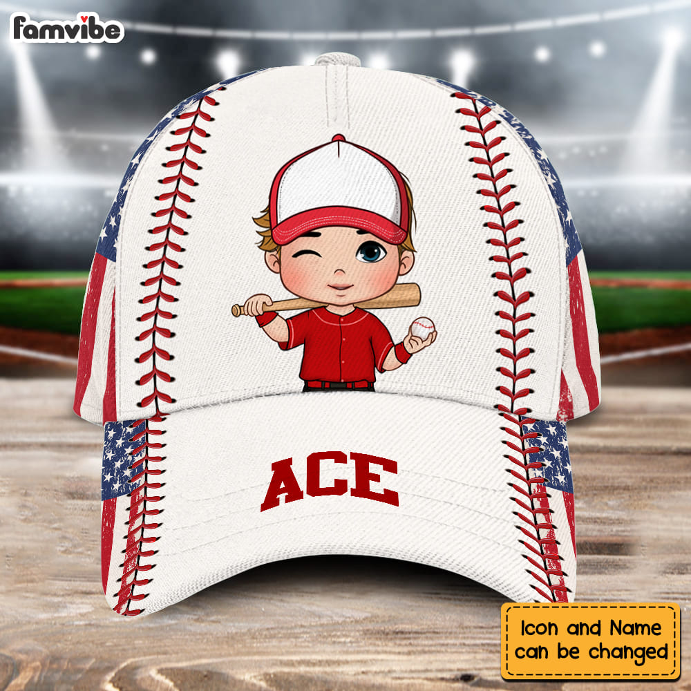 Personalized Gift For Grandson Baseball With Icon Cap 27027 Primary Mockup