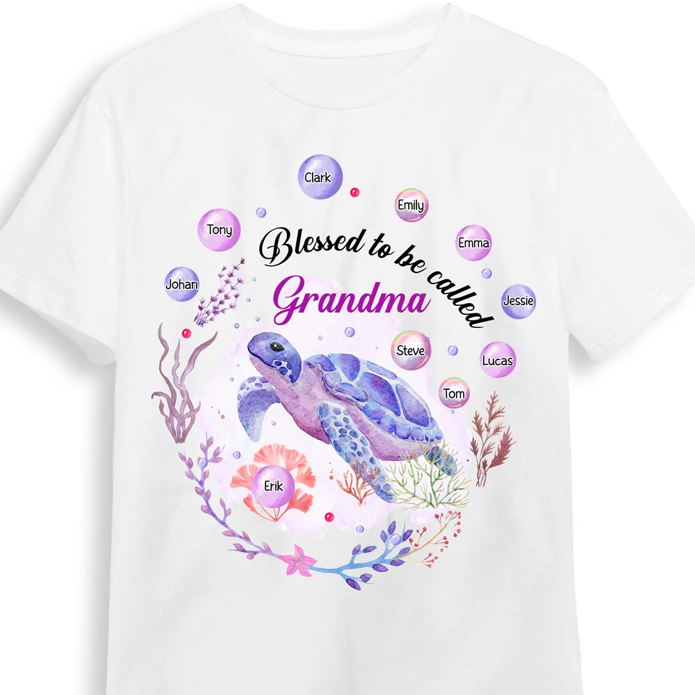 Personalized Gift For Grandma Turtle Blessed To Be Called Grandma Shirt Hoodie Sweatshirt 27108 Primary Mockup