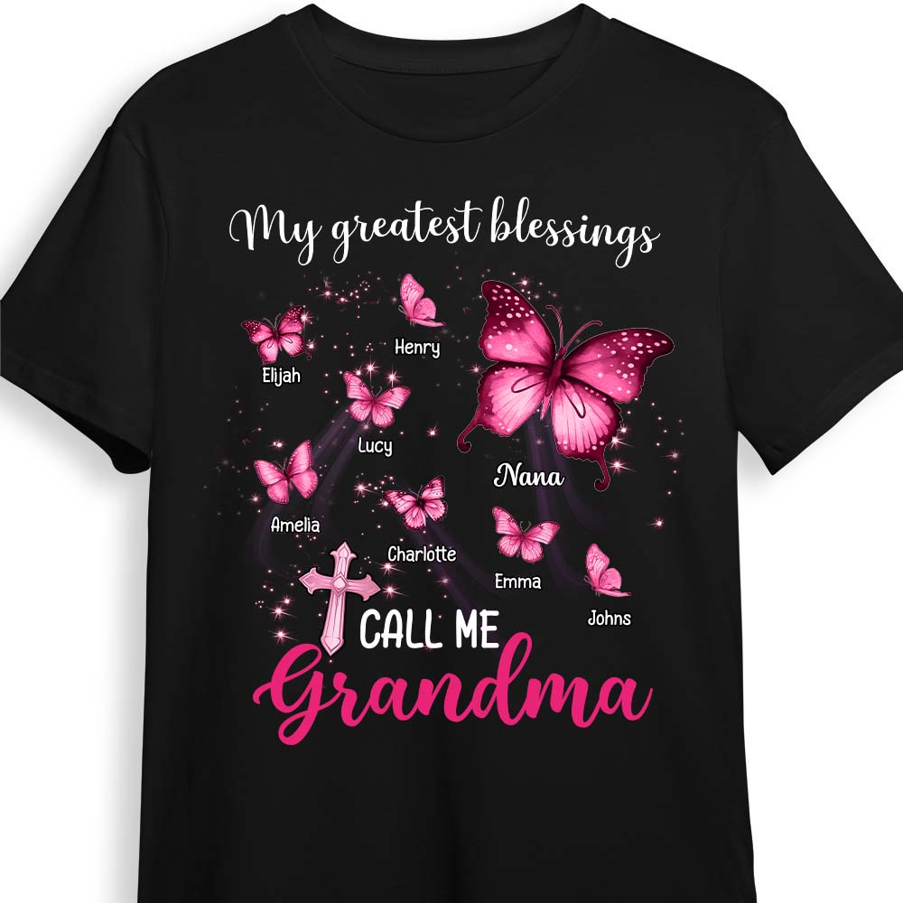 Personalized Gift For Grandma My Greatest Blessings Butterfly Shirt Hoodie Sweatshirt 27118 Primary Mockup