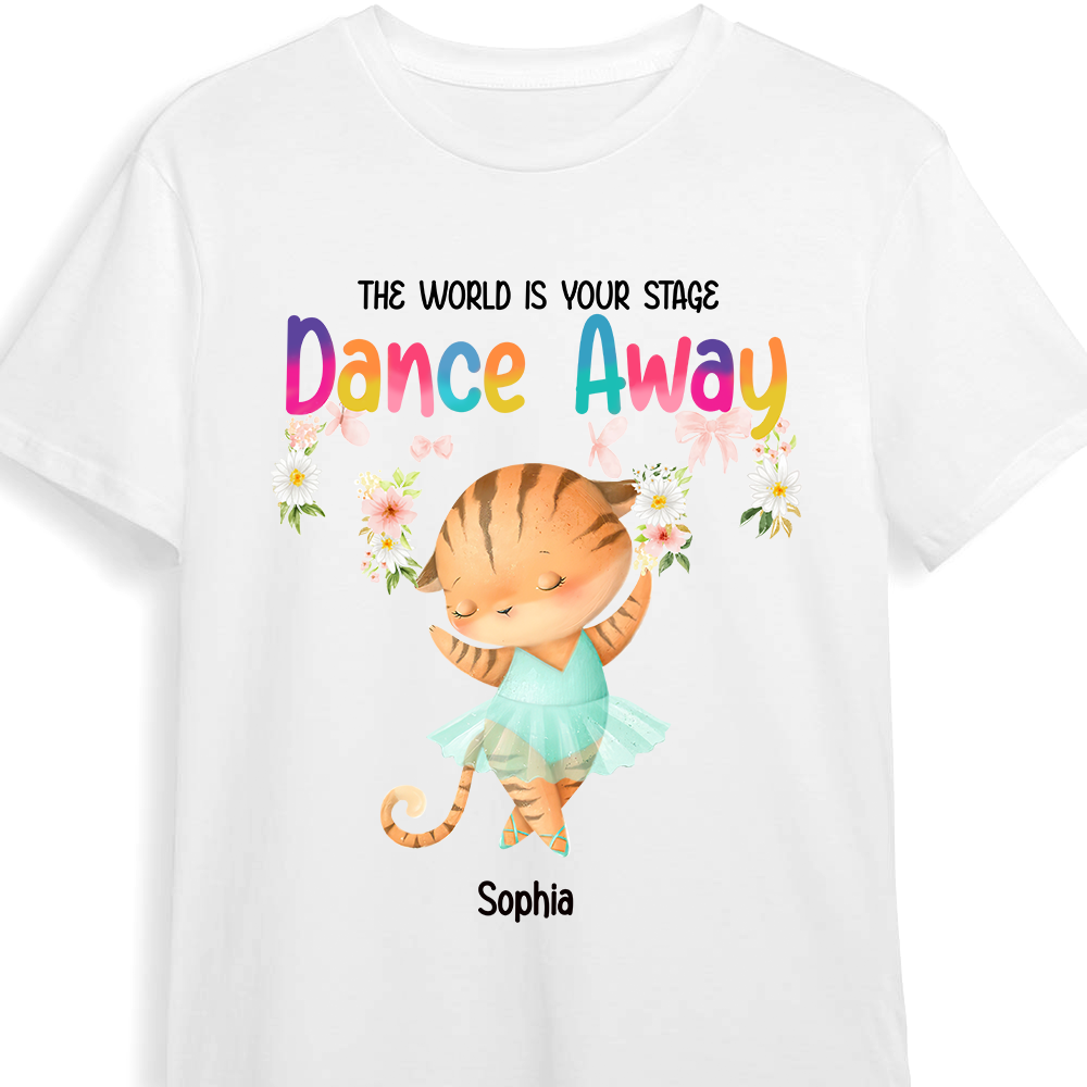 Personalized Gift For Granddaughter Animal Ballerina Dance Away Kid T Shirt 27334 Mockup Black