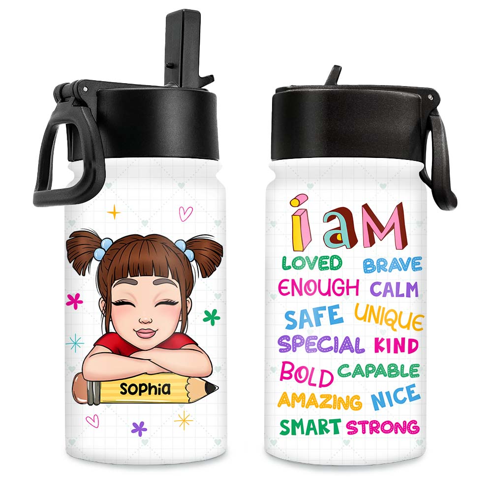 Personalized Gift For Granddaughter Amazing Smart Kids Water Bottle With Straw Lid 27358 Primary Mockup