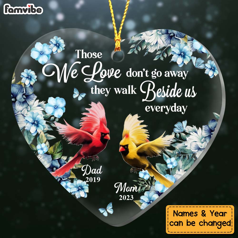 Personalized Gift For Dad Loss Mom Loss Memorial Those We Love Don't Go Away Heart Ornament 27428 Primary Mockup