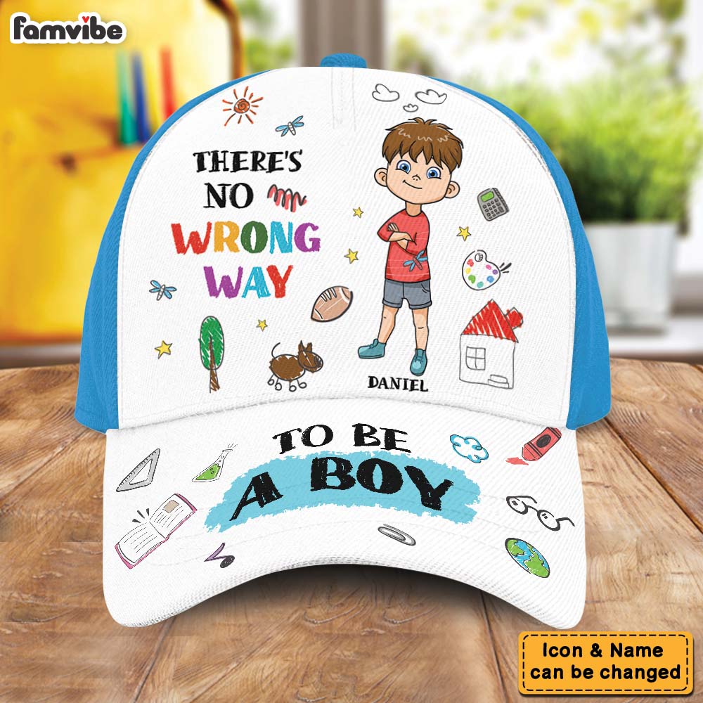 Personalized Gift For Grandson There Is No Wrong Way To Be A Boy Cap 27455 Primary Mockup